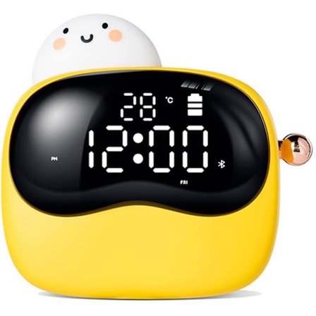 Kylling barneklokke tegneserie barn sovetrener klokke med nattlys vekkerlys dobbel alarm innstilling slumring digital