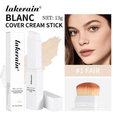 Cover Cream Stick V White - Fargeendrende foundationstift - Medium til full dekning, duggfrisk finish basemakeup - Dobbeltsidig med avtakbar børste 