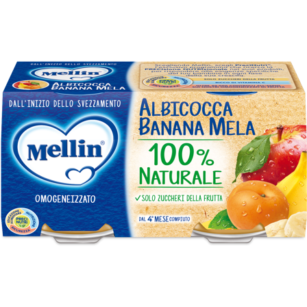 Mellin Omogeneizzato Albicocca Banana Mela 2x100g