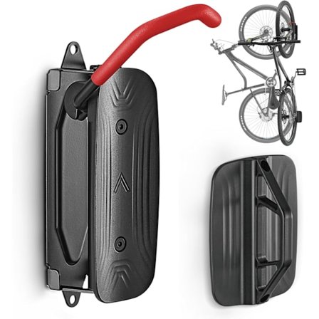 Roterende Cykelvægbeslag - Pladsbesparende Vertikalt Stativ, Kraftig Hænger, Holder 30 kg, Nem Installation - Rød, 4-pak