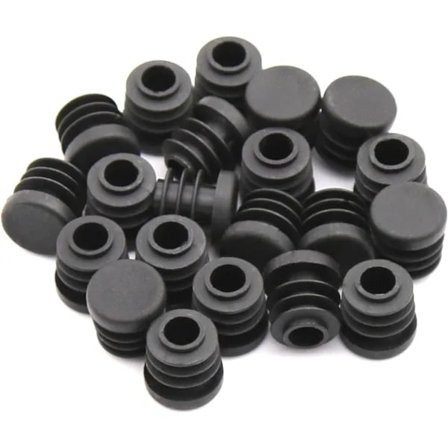 16 mm sorte plastpropper, sorte runde rørbeskyttere, indvendige endehætter til stole, skriveborde, borde, møbelfødder, rør, 20 stk.
