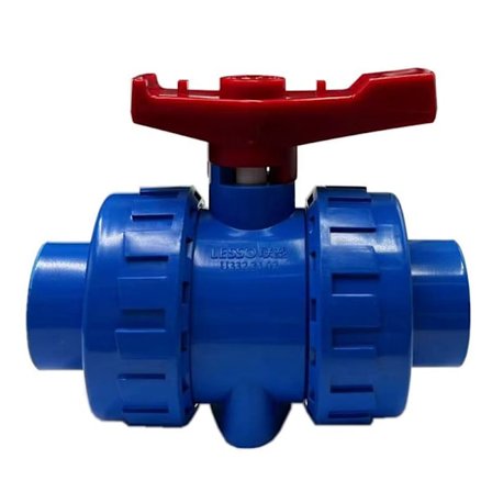 PVC 2-vägs kulventil Solvent Svetsad (Lim) och BSP (Gängad) för Vattenförsörjningsrör, DN32 (40 mm)