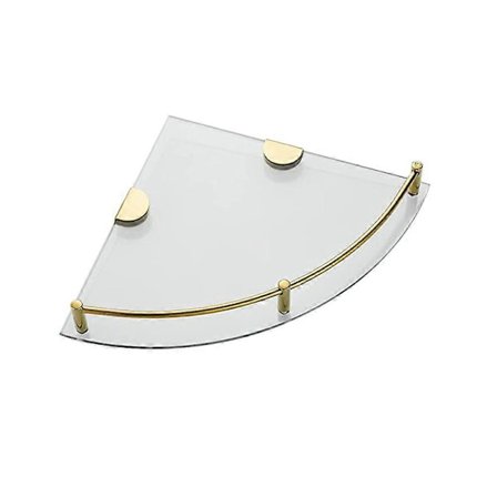 Badeværelseshylder, Badeværelse Glas Hjørnehylde Vægmonteret, Hærdet Glashylde til Opbevaring af Brusebad (FMY)