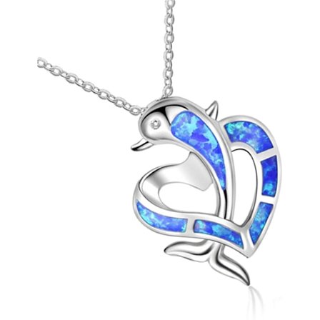 Kshcf Laget Opal og Halskjede for Kvinner Nydelig Smykke Søt Stilig Simulert Opal Halskjede