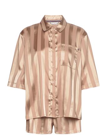 Short Sleeve Matte & Shine Set Pyjamas Gull Tommy Hilfiger*Betinget Tilbud