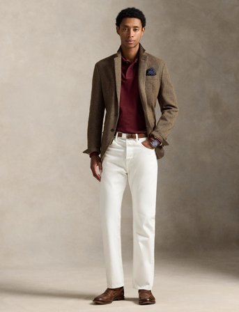 Polo Ralph Lauren Slim Fit Mesh Long-Sleeve Polo Shirt - Burgundy - XS