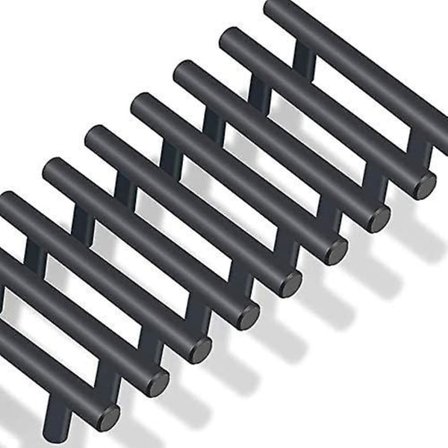 20-pak sorte køkkenhåndtag i rustfrit stål (hulafstand: 64 mm)