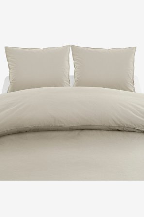Borganäs of Sweden - Sæt med 3 dele Percale Dobbelt - Beige - Sengesæt - 220X210 - Fra Homeroom