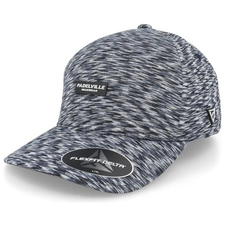 Padelville - Blå flexfit Caps - Padel Rubber White Delta Melange Navy Flexfit @ Hatstore