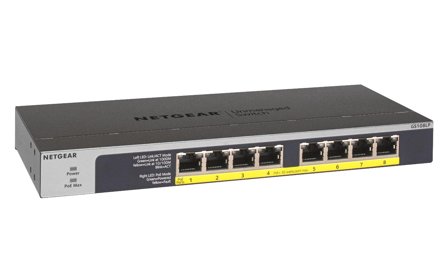 Netgear GS108LP - switch - 8 porter - rackmonterbar