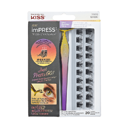 Kiss ImPress lösögonfransar & färgning Unisex Svart 20 clusters
