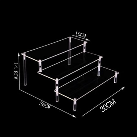 Akryl Display Stand Figur Hylle 30X10CMTHREE-LAYER
