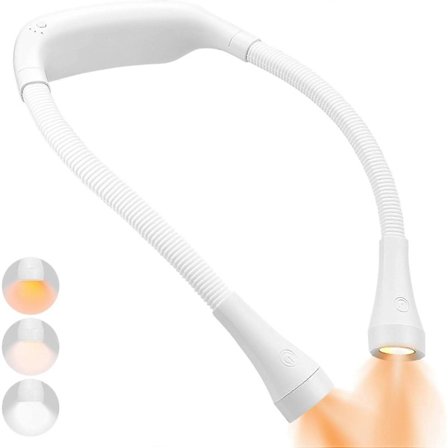2025 Ny LED Nakkelygte USB Genopladelig Læselampe 3 Lysstyrkeindstillinger Justerbar 4 Lamper Fleksibel Arm Håndfri Krampelampe til Natten [DB]