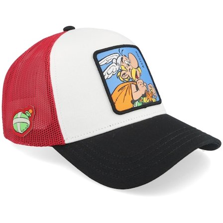 Capslab - White trucker Czapka Z Daszkiem - Asterix Red/White/Black A-Frame trucker @ Hatstore