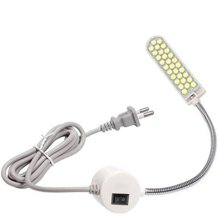 30 LED-pærer 6500K 3W Kaldt lys med magnetisk base og klebende metallplater for symaskin og andre overflater > Sm