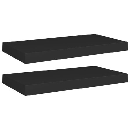 vidaXL Svävande vägghyllor 2 st svart 50x23x3,8 cm MDF Svart