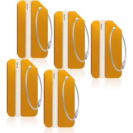 Reseetiketter, Bagageetiketter, Aluminium, 5 st