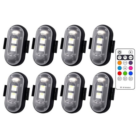 8 Farger LED Strobe Lys Flylys 8PCS 8PCS
