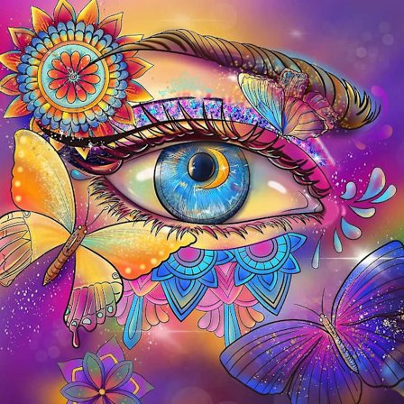 30x40cm 5d Diamantmaleri Sæt til Voksne Børn-Malede Øjne, Diamantbroderi Håndværk