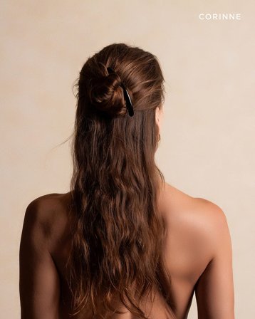 CORINNE Cam Big Plain "Acetat" Variant 1, Hår, Hårpynt, Hårklemmer