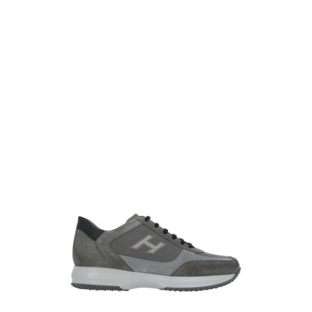 Hogan, Side Logo-patch Sneakers Grijs, Heren, Maat:40 1/2 EU,rubber