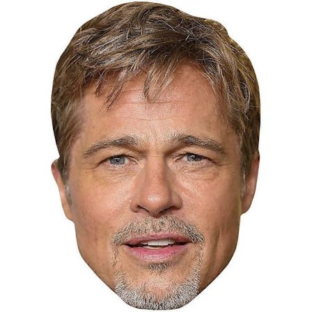 Brad Pitt (Gedeskæg) Kendis Maske, Fladt Kort Ansigt (LGL)