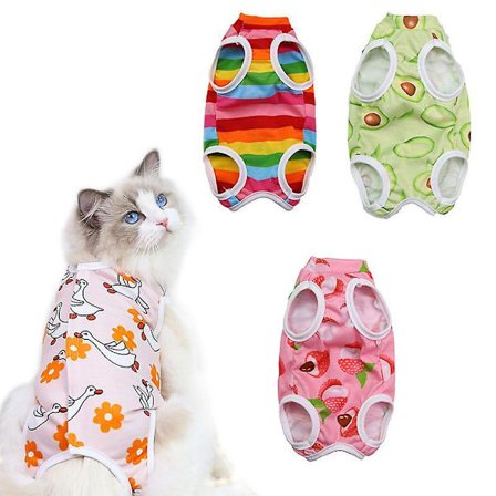 Cat Sterilization Clothes Cat Recovery Suits Cotton Recovery Body Wraps Breathable Kittens Recovery Clothes for Cats