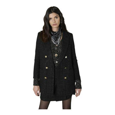 Silvian Heach, Wire Coat Czarny, Kobieta, Rozmiar: M