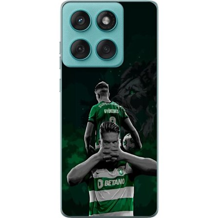 Kompatibelt Mobildeksel til Motorola Edge 60 Fusion Neonmotiv med teksten "Gaming is in my DNA" på en blå og rød murvegg med en lysende DNA-spiral.