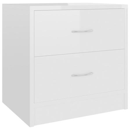 Vidaxl Sängbord Vit Högglans 40x30x40 Cm Konstruerat Trä Vit