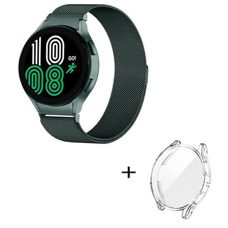 Samsung Galaxy Watch 5 Pro klockarmband i rostfritt stål med genomskinligt skydd - Grön