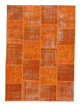 Noué À La Main Patchwork Tapis 170X240 Vintage De Laine Rouge/Rouge Foncé