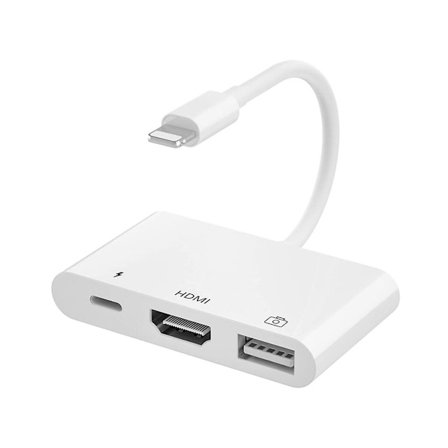 Lightning till USB HDMI Adapter AV-kabel Synkroniseringsskärm OTG Digital HDMI-kontakt med 4K HDMI och USB 3.0 och Laddningsport YEMAESRE