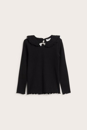 Kappahl | Topp med krage och rosett | Svart