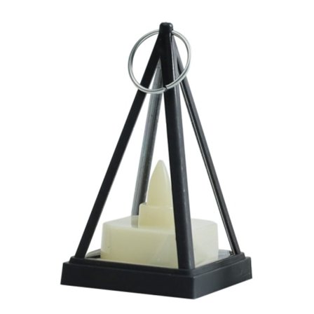 Kubisk Triangel LED Elektroniska Ljus Ljus Pyramid Fest Atmosfär Dekoration Lampor (Svart)