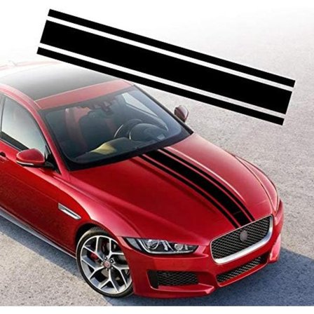 (124,5 × 22,2 × 0,1 cm) 2 kpl auton konepellin raidallinen tarra kilpa-auton korin sivuraidan tarra katon helman puskurin raidallinen tarra vinyyli 