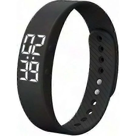 Fitness Tracker Klokke Ingen Bluetooth Ingen APP Kreves - USB Lading Skritteller Sport Digitalt Armbåndsur i Hvit & Svart