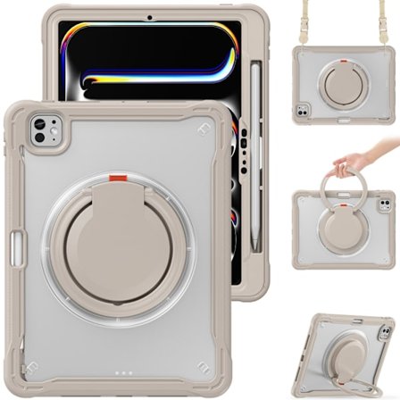 iPad Pro 11 2024 - Kraftfull Sailor Ringhållare, Tungt Hybrid Skal med Rem