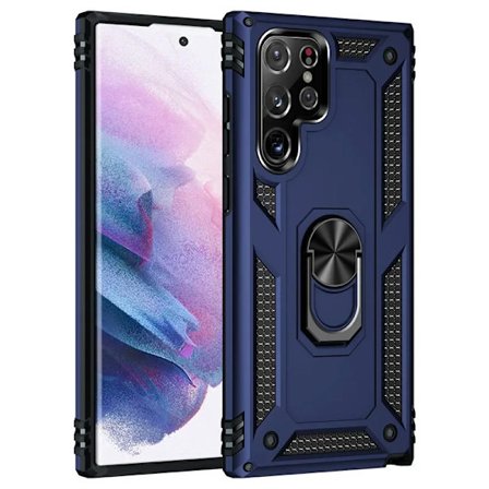 Stötsäkert Skal med Stötfångare och Metallring för Samsung Galaxy S24 S23 S22 Ultra S21 S20 FE S10 S9 S8 Plus Note 20 10 5G