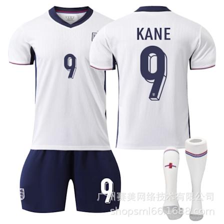 Kane 9 England EM hjemmefotballdrakt nummer siste voksen barn fotballdrakt for den nye sesongen 7 Adult L(175-180cm)