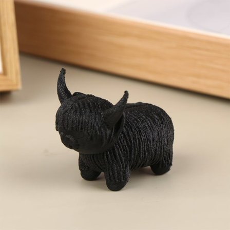 Liten Highland Ko Figurin Highlands Ko Ornament Gård Hem De Svart onesize