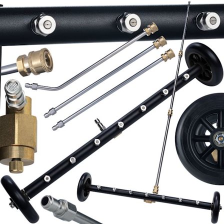 Undervognsrenser Lansekit 7 Dyser 40° – 275 Bar | 3 Lancer 120 Cm | 1/4” Quick Connect
