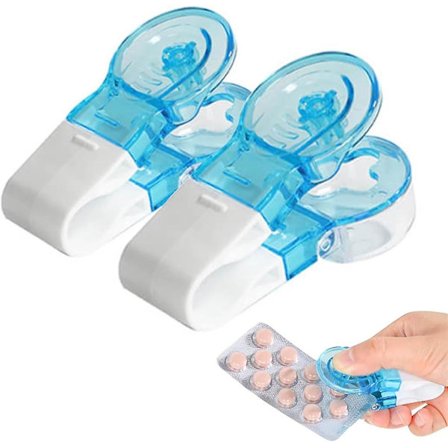 Bärbar Pill Taker Remover, Tabletter Piller Blisterförpackningsöppnare Hjälpverktyg för äldre, funktionshindrade, Pill Dispenser