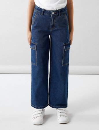 name it Nkfrose Hw Wide Cargo Jeans 6190-Bs Noos - Blue - 176