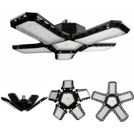 Garagebelysning - LED - 80W - 15000 lumen - Deformérbar - E27/E26 - 360°