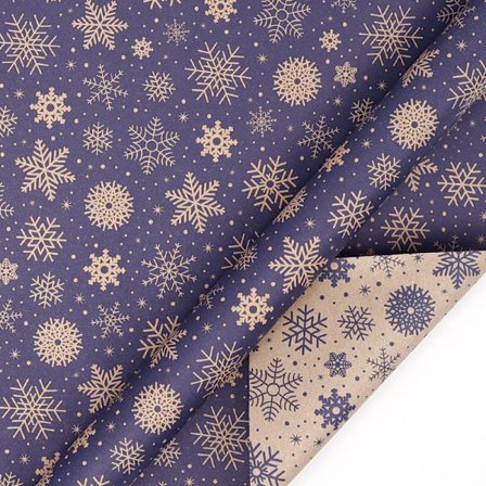 Julklappspapper Dubbelsidigt snöflingemönstrat papper (43CMX 300CM)