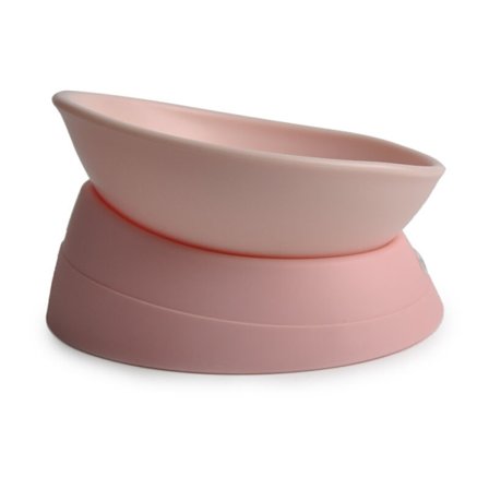 Bulldog Avtagbar halkfri gummibål och kattskål med lutande och lutande bas(Rosa)