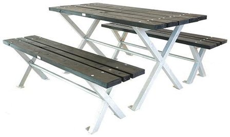 Eden Wood Stella EW 50018-8 Matgrupp bord, bänkar Svart, Utemöbler