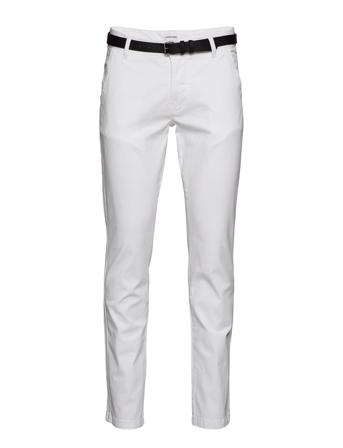 Classic Stretch Chino W?. Belt Chinos Bukser Hvid Lindbergh