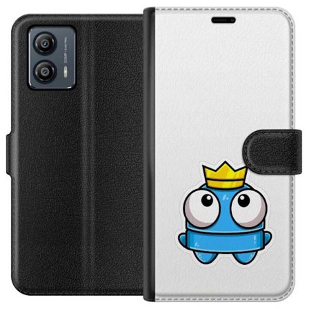 Kompatibel Tegnebogsetui til Motorola Motorola Moto G53 Blå tegnet figur med krone og store øjne i legende kongelig stil